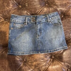 Edikted Blue Denim Mini Skirt